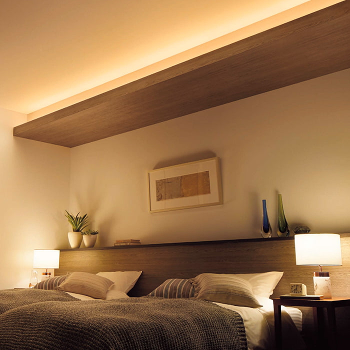 寝室照明の落ち着いた実例