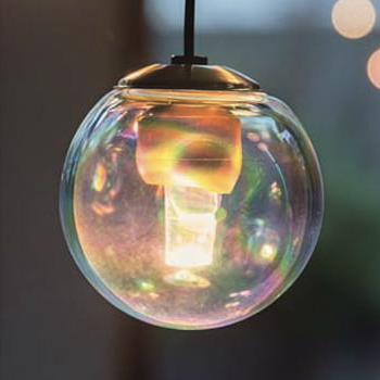 北欧風 虹色ガラスのペンダントライト kirameki 虹色ラスター ガラスペンダントライト・ダクトレール用【照明