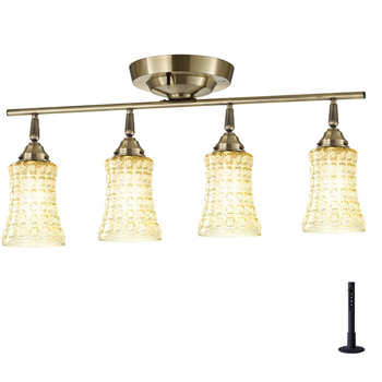 Amaretto アンバーガラス 4灯シーリングランプ【照明の