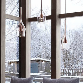 Glass-S ペンダントライト・クリア＆コッパー | ダクトレール用｜照明