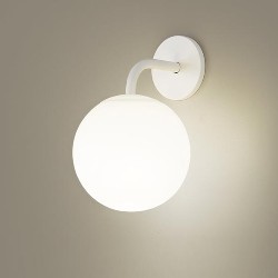 Sphere ブラケットライト ホワイト｜半埋込型 乳白アクリル球体