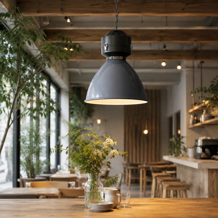 インテリアライトGravity steel-pendant 大型ペンダントライト 100W｜ダークグレーのディテール写真2