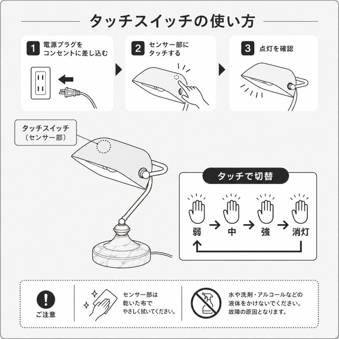 Bankers lamp デスクライト Lサイズ｜グリーンのディテール写真5