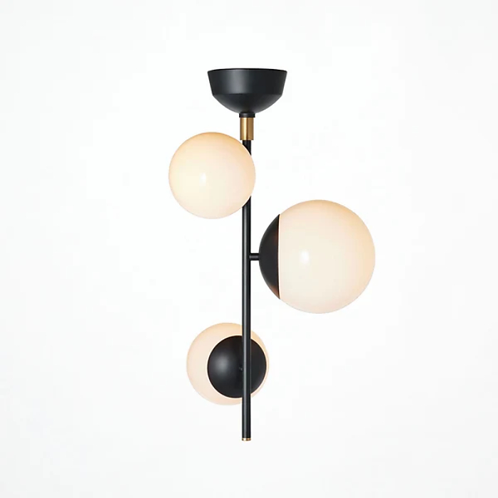 おしゃれな照明 Bliss vertical 3-ceiling light シャンデリア 3灯｜ホワイトガラスの商品画像