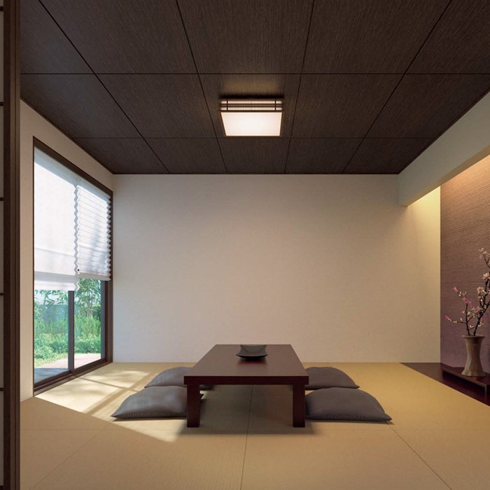 インテリアライト格子デザイン 角型和風LEDシーリングライト ウォールナット調｜〜8畳対応のディテール写真2