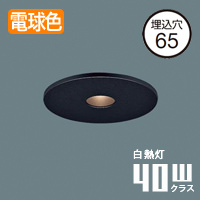 ピンホールダウンライト Φ65 40W相当 電球色 | ブラック