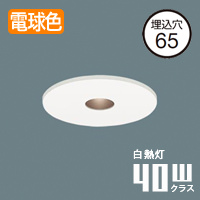 ピンホールダウンライト Φ65 40W相当 電球色 | ホワイト