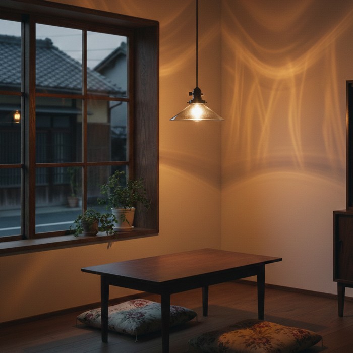 ツイストコード ラジオソケット ペンダントライト｜クリアの使用イメージ写真1