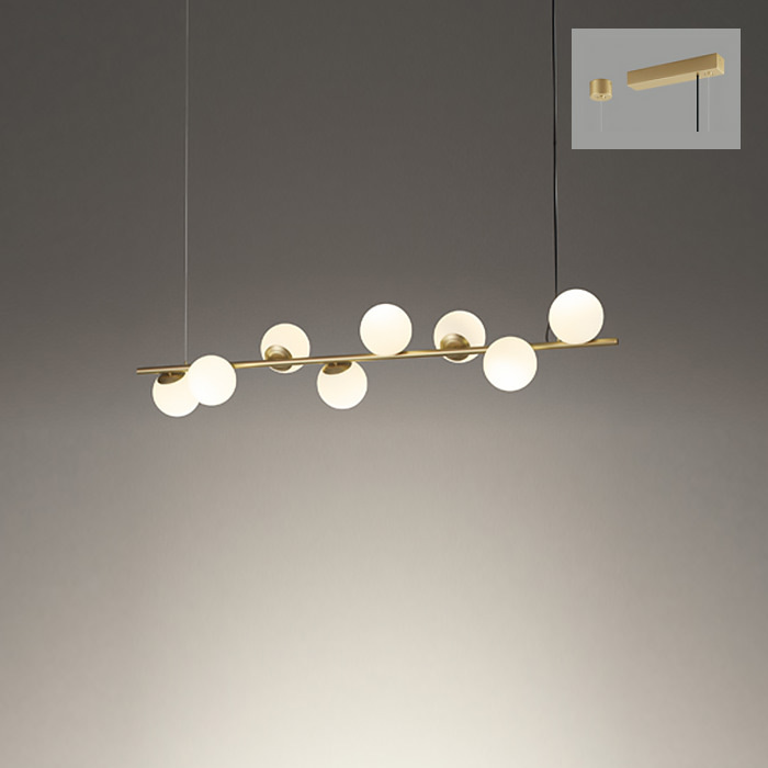 おしゃれな照明 Lunar Line-8  Satin Gold 8灯｜Bluetoothの商品画像