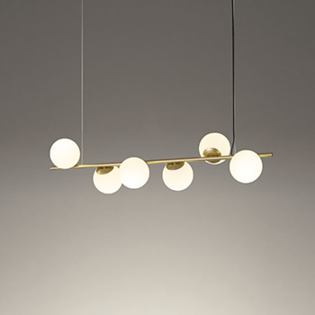 Lunar Line-6 Satin Gold 6灯｜Bluetooth【照明のライティング