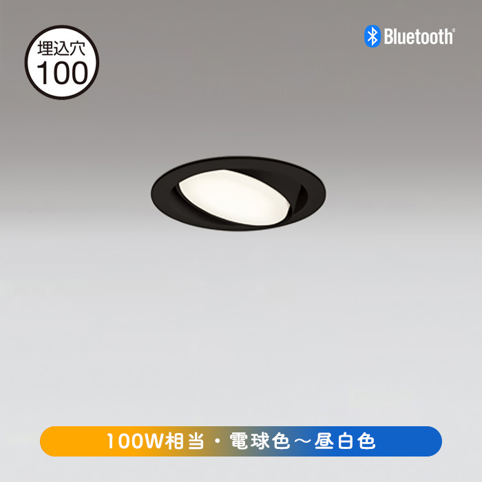 ユニバーサル ダウンライト Φ100 100W形 調光調色・Bluetooth | ブラック