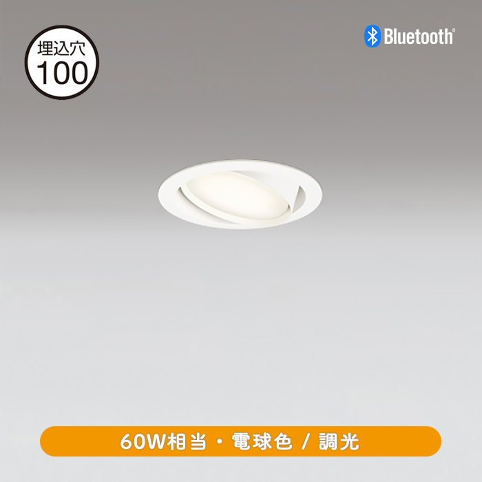 ユニバーサルダウンライト・Φ100 60W形 電球色・Bluetooth | ホワイト