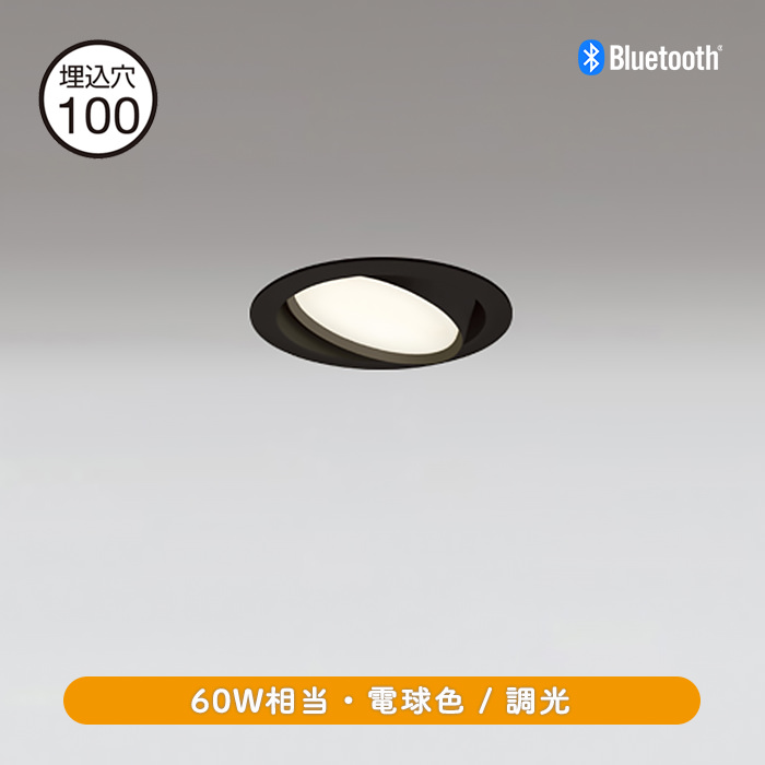 ユニバーサルダウンライト Φ100 60W形 電球色・Bluetooth | ブラック 