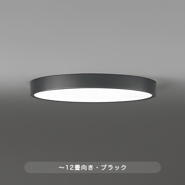 おしゃれな照明 FLATシーリングライト 12畳・Φ450 調光調色 bluetooth｜ブラックの商品画像