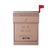 US Mail box2 ロゴ入りポスト | ベージュ