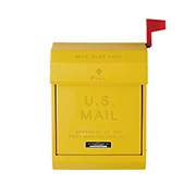 US Mail box2 ロゴ入りポスト | イエロー