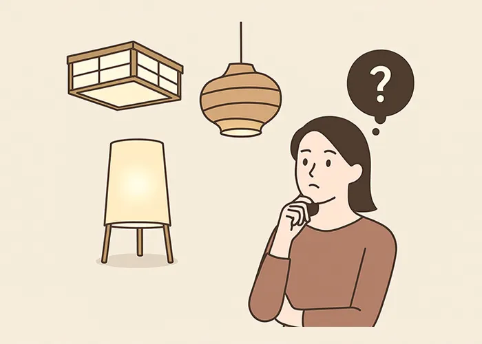和室に合う照明の配置イラスト
