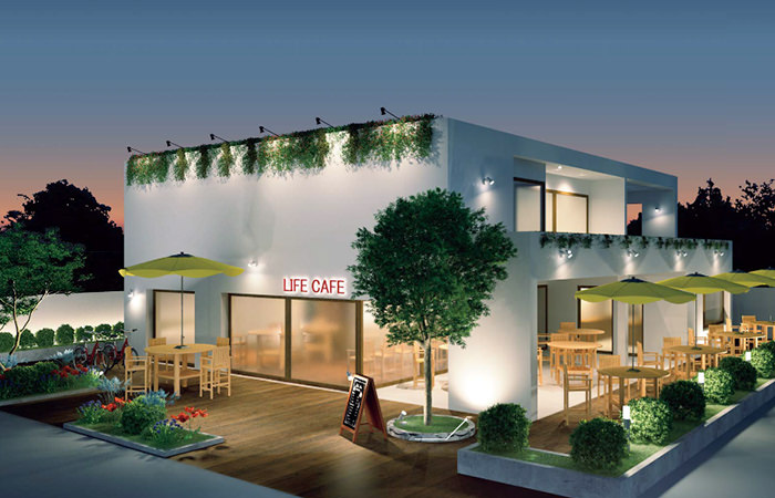 店舗のガーデンライト
