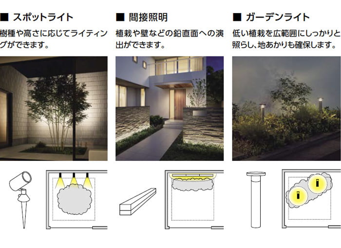 植栽後ろからの照射